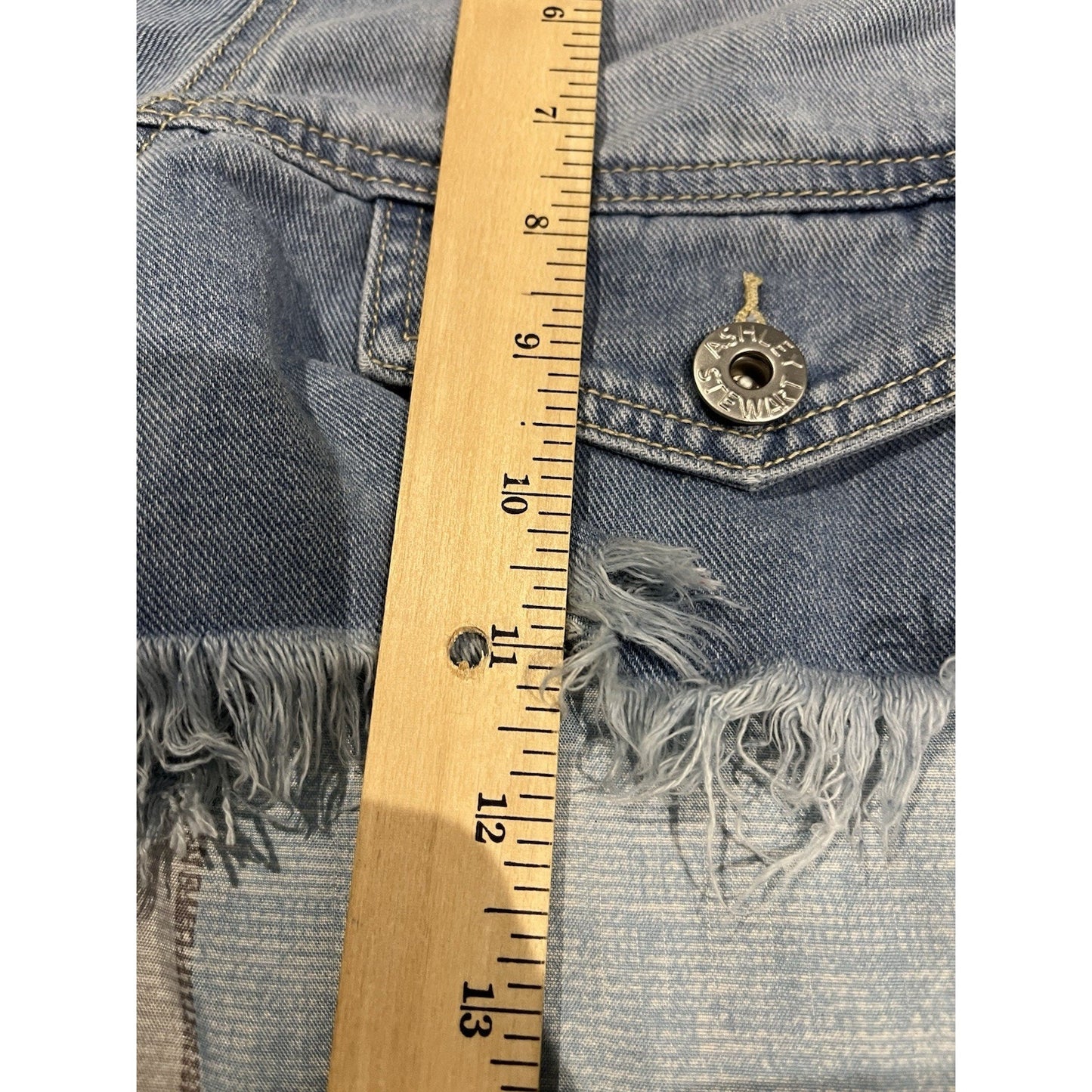 Ashley Stewart Women's 18/20 button cropped denim long sleeve jacket NWT