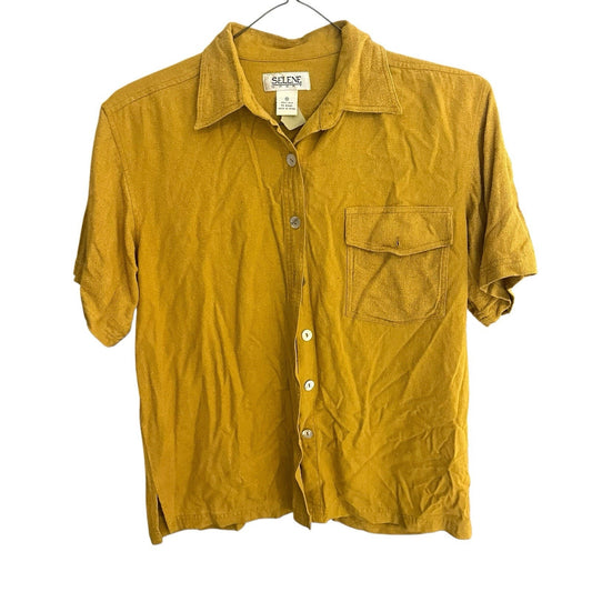 Selene men's S button up collard 100% silk shirt