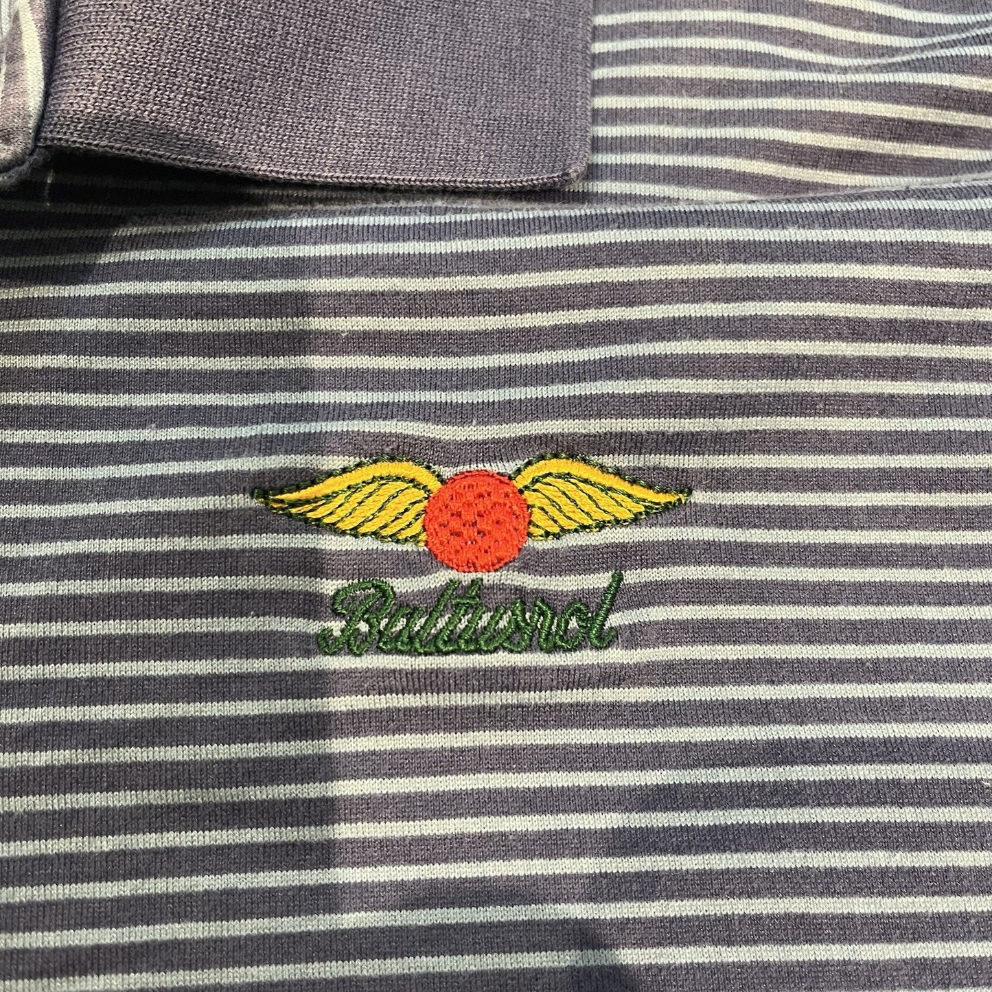 Peter Millar men's M striped polo shirt embroidered baltusrol golf club