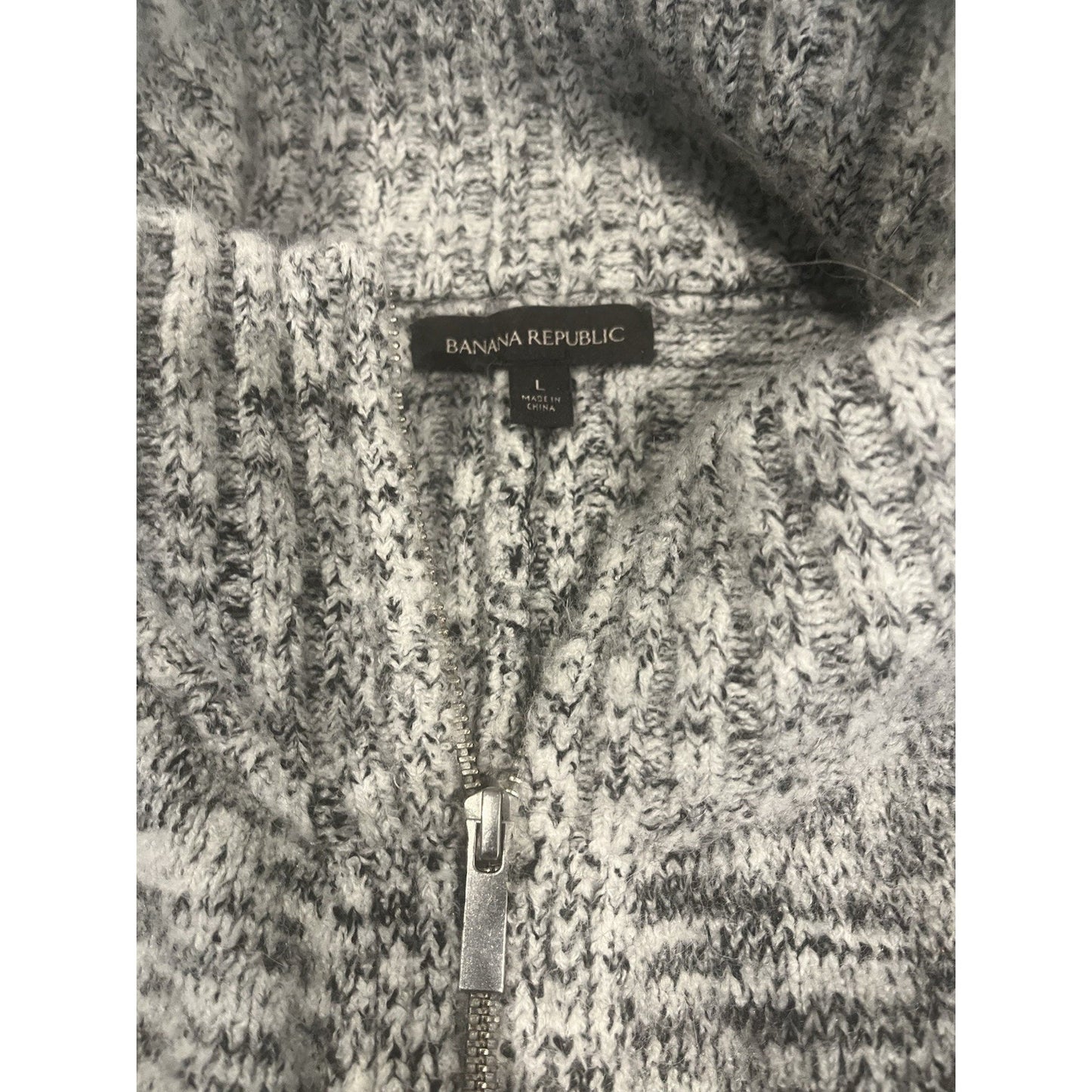 Banana Republic women's L lava grey zip sweater capelet wool/alpaca blend