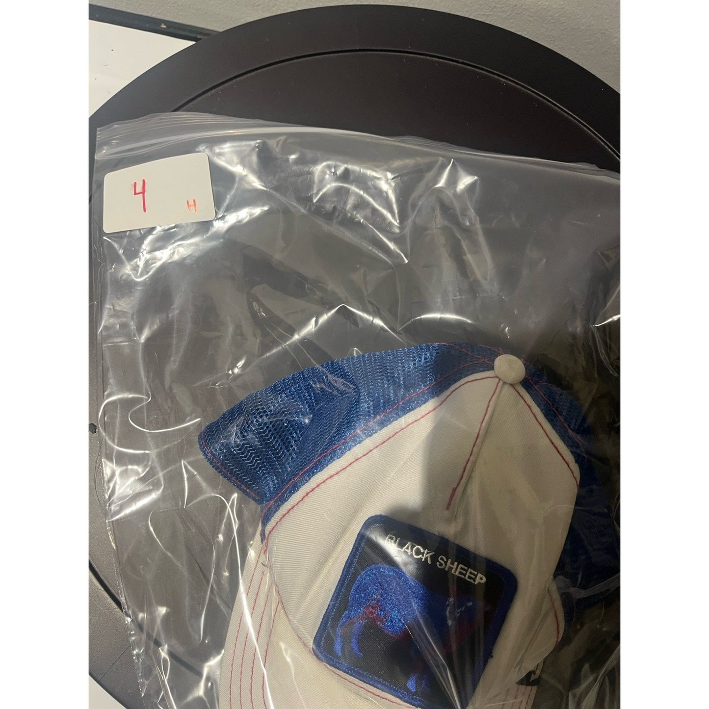 Goorin Bros Brothers The Farm Black Sheep Patch Snapback Trucker Hat Blue White