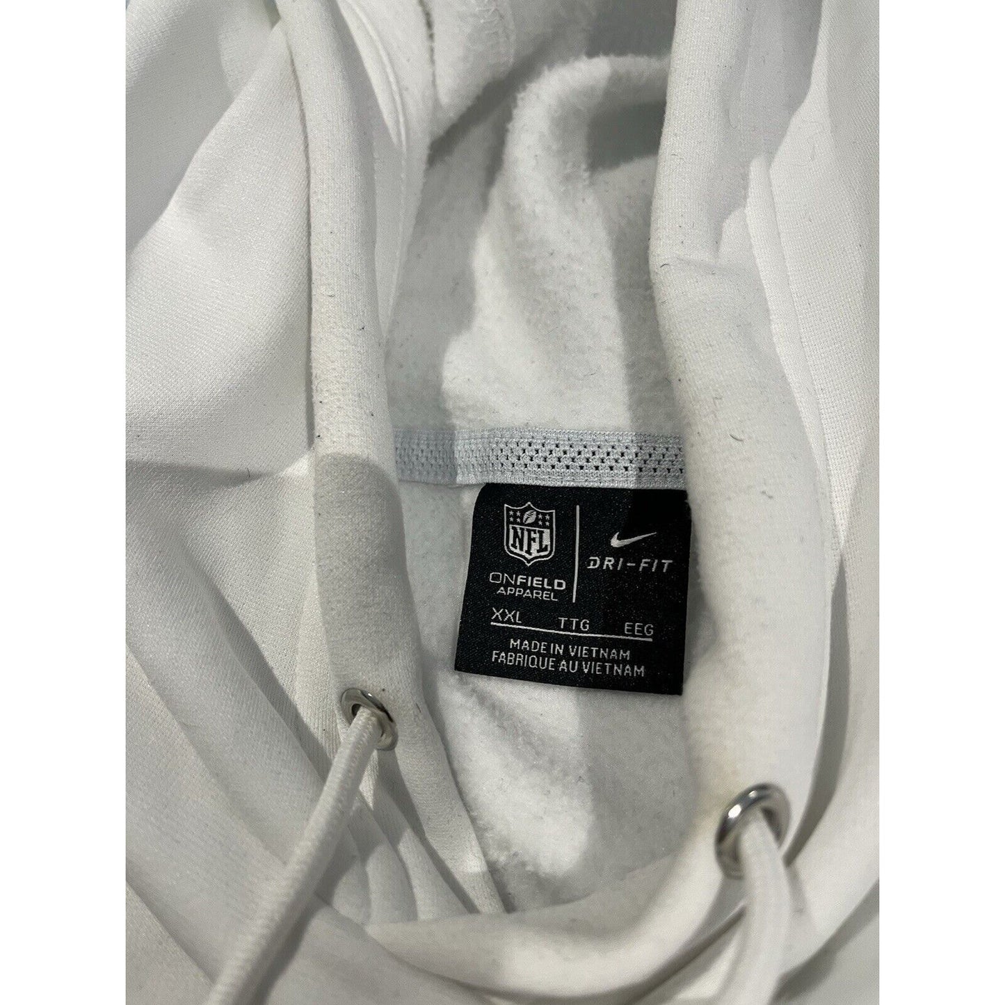 Nike dri fit nfl onfield mens 2XL Cleveland Browns white hoodie