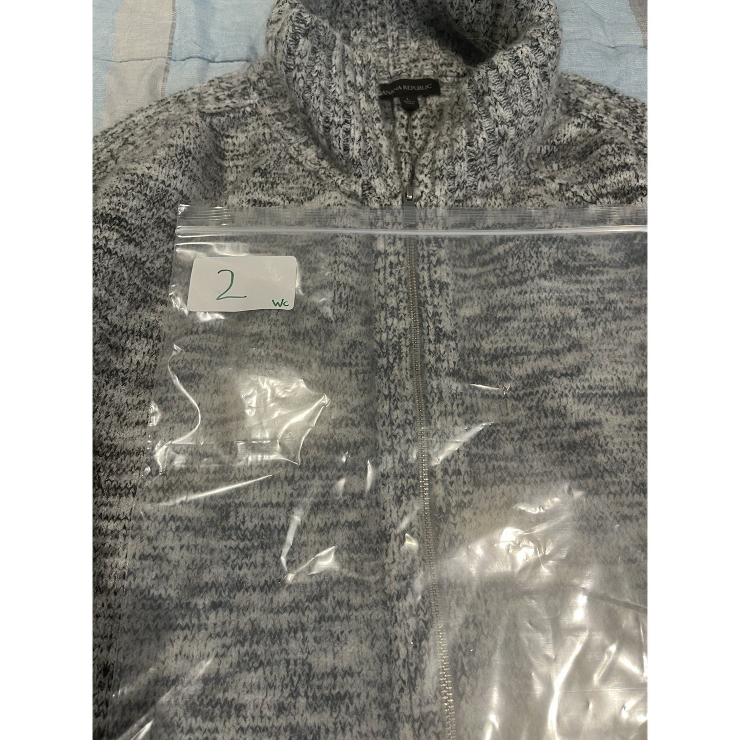 Banana Republic women's L lava grey zip sweater capelet wool/alpaca blend