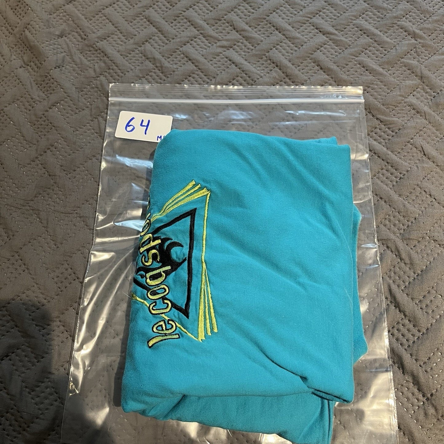 Vtg Le Coq Sportif Men's L embroidered teal blue mock neck sweatshirt