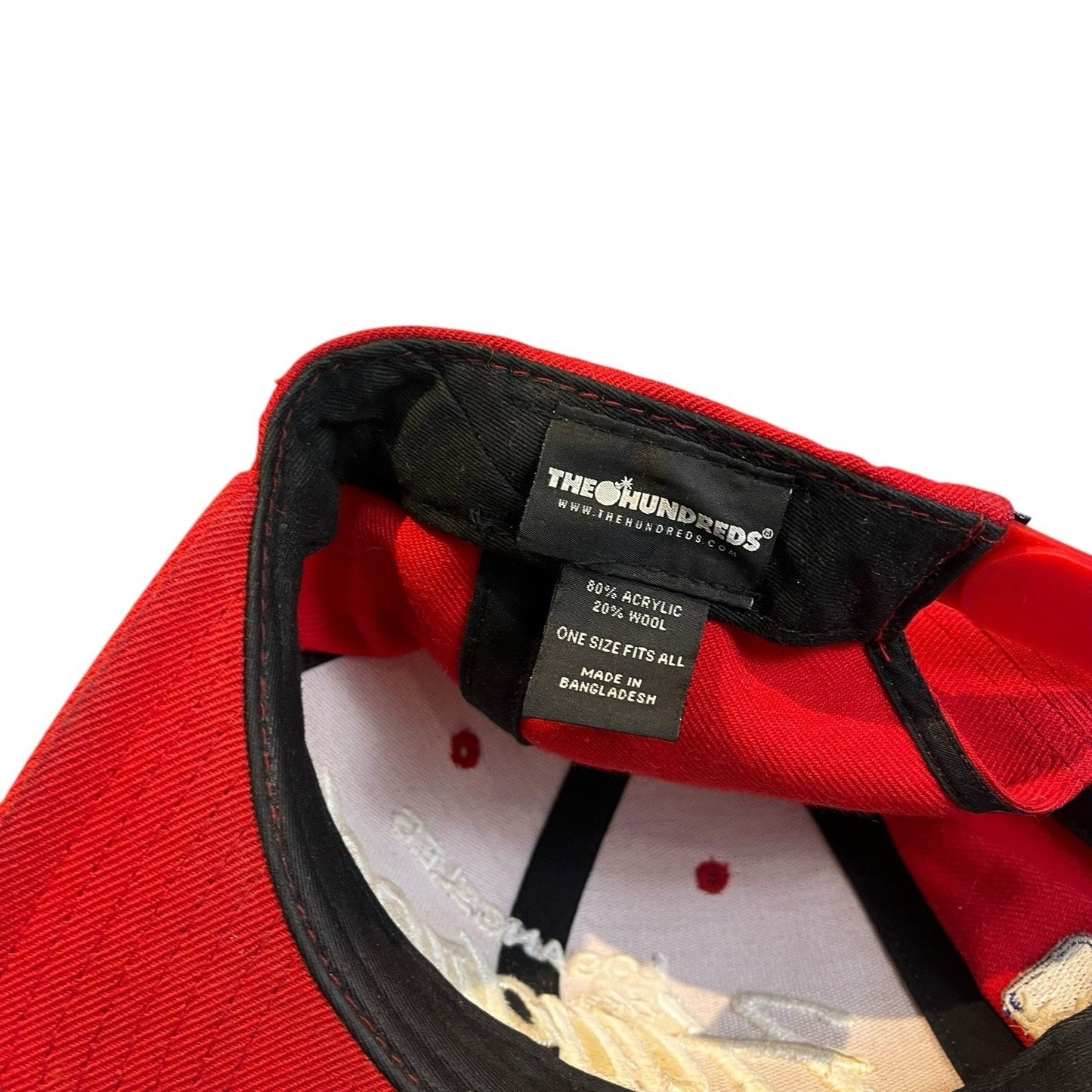 Y2K The Hundreds Los Angeles Script SnapBack Acrylic Wool - Red - Authentic