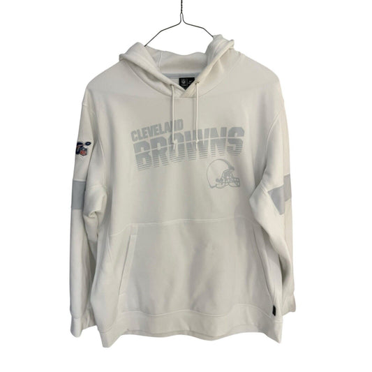 Nike dri fit nfl onfield mens 2XL Cleveland Browns white hoodie