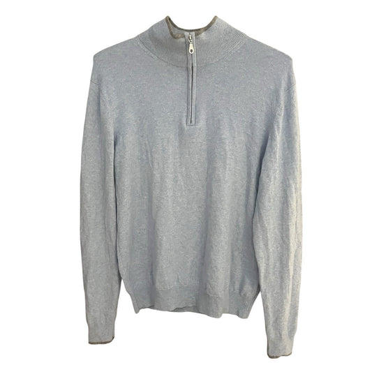 Neiman Marcus 100% cloud cashmere men's XL 1/4 zip baby blue sweater