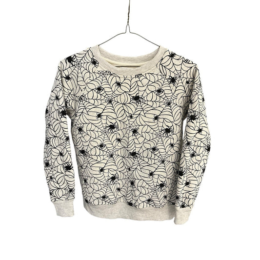 LA Soul Women’s S Spider Crew Neck Sweatshirt, Gray & Black