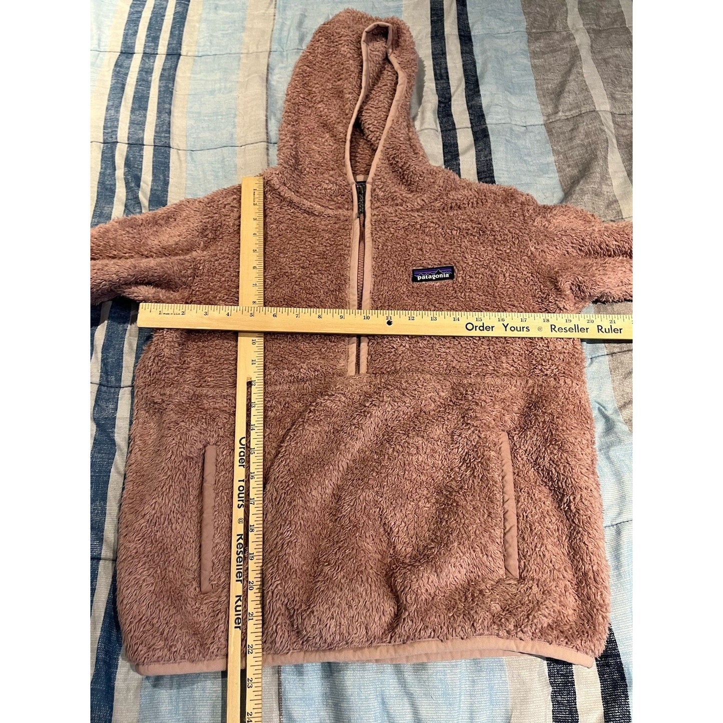 Patagonia los gatos Women's S 1/2 zip hooded pullover pink fleece jacket