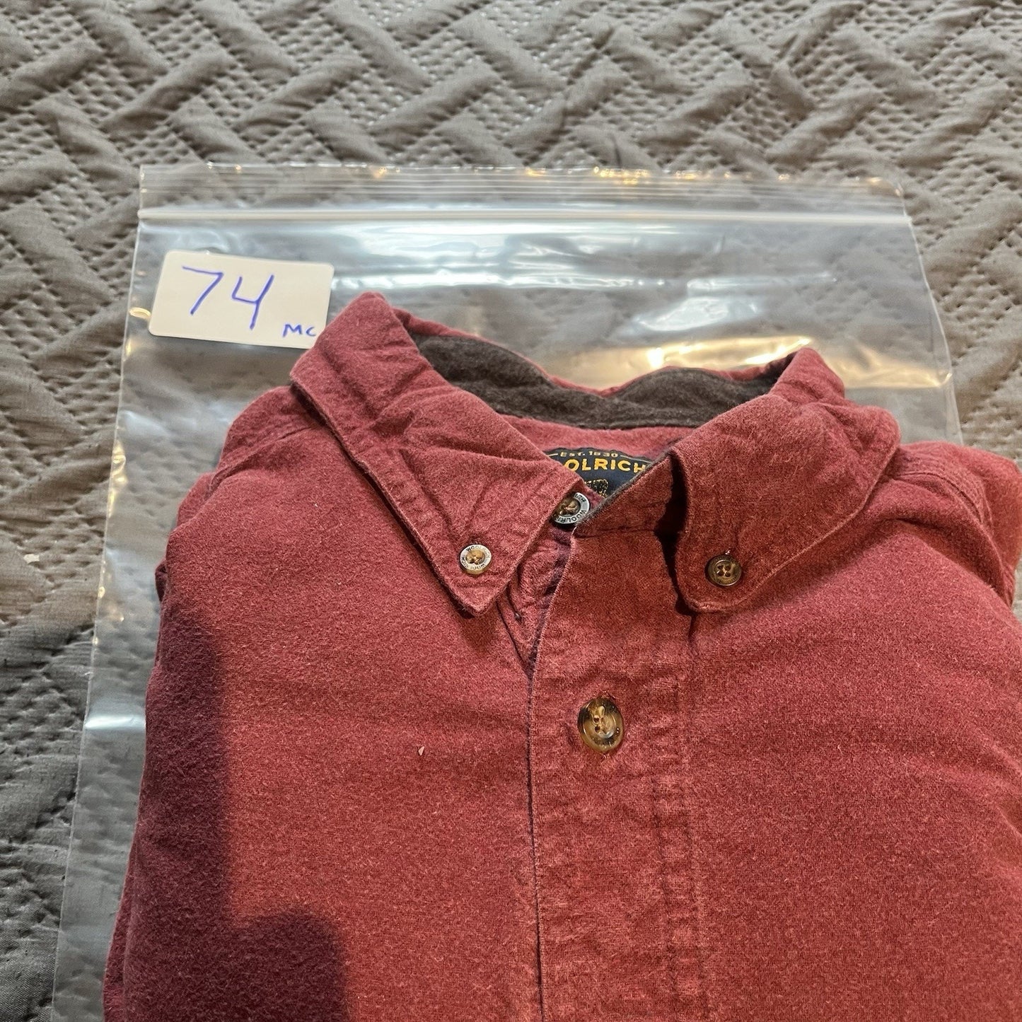 Vtg Woolrich Men's XL Chamois red rock heather button down shirt