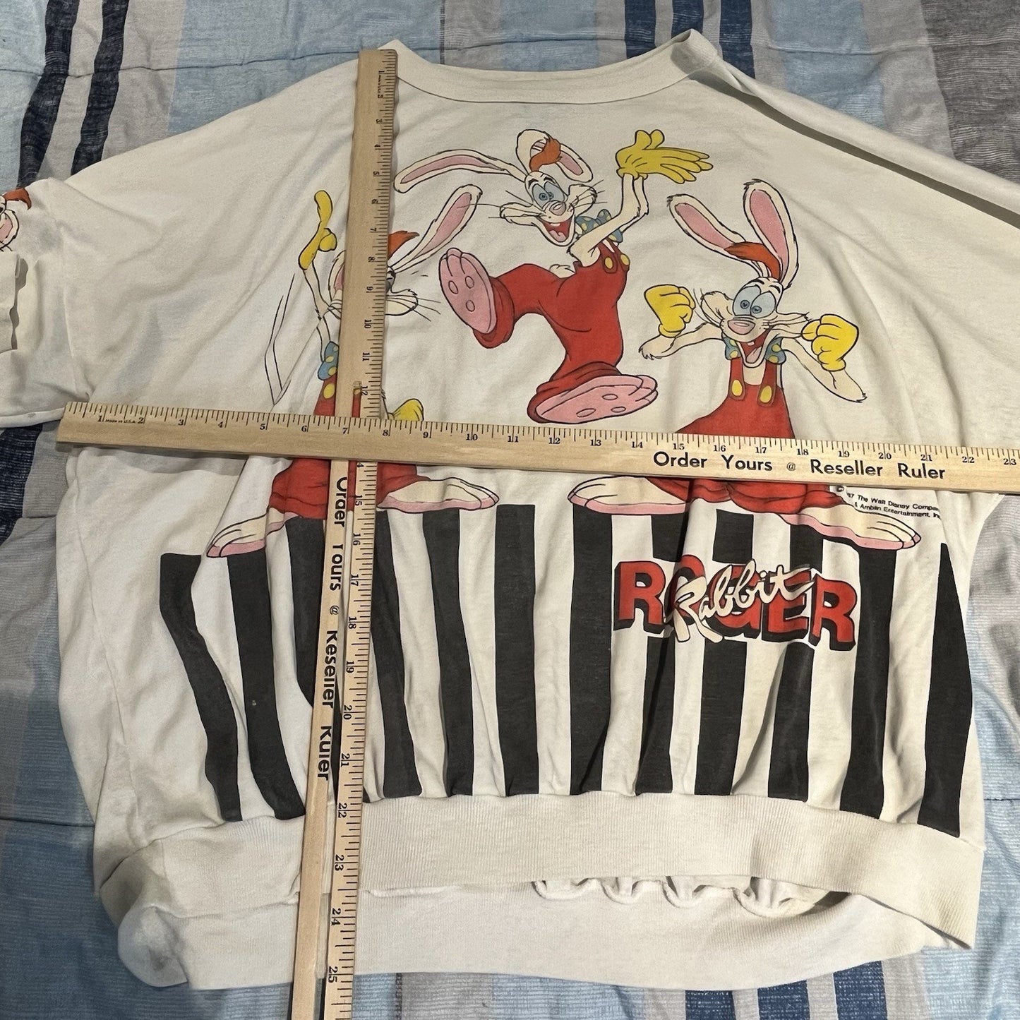 VTG Disney women's L / 42 1987 Rodger Rabbit long sleeve shirt made in USA