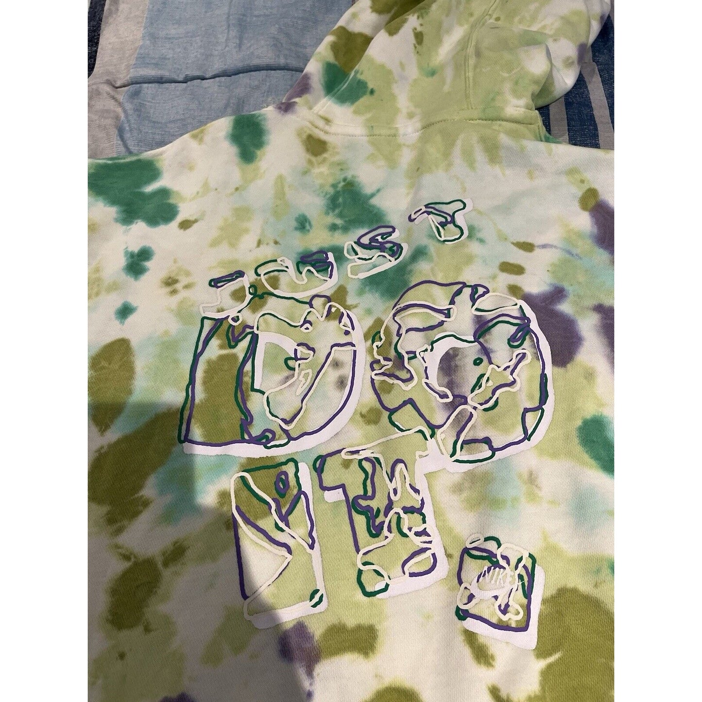 Nike mens L pullover hoodie sweatshirt sportswear club fleece Ice-Dye