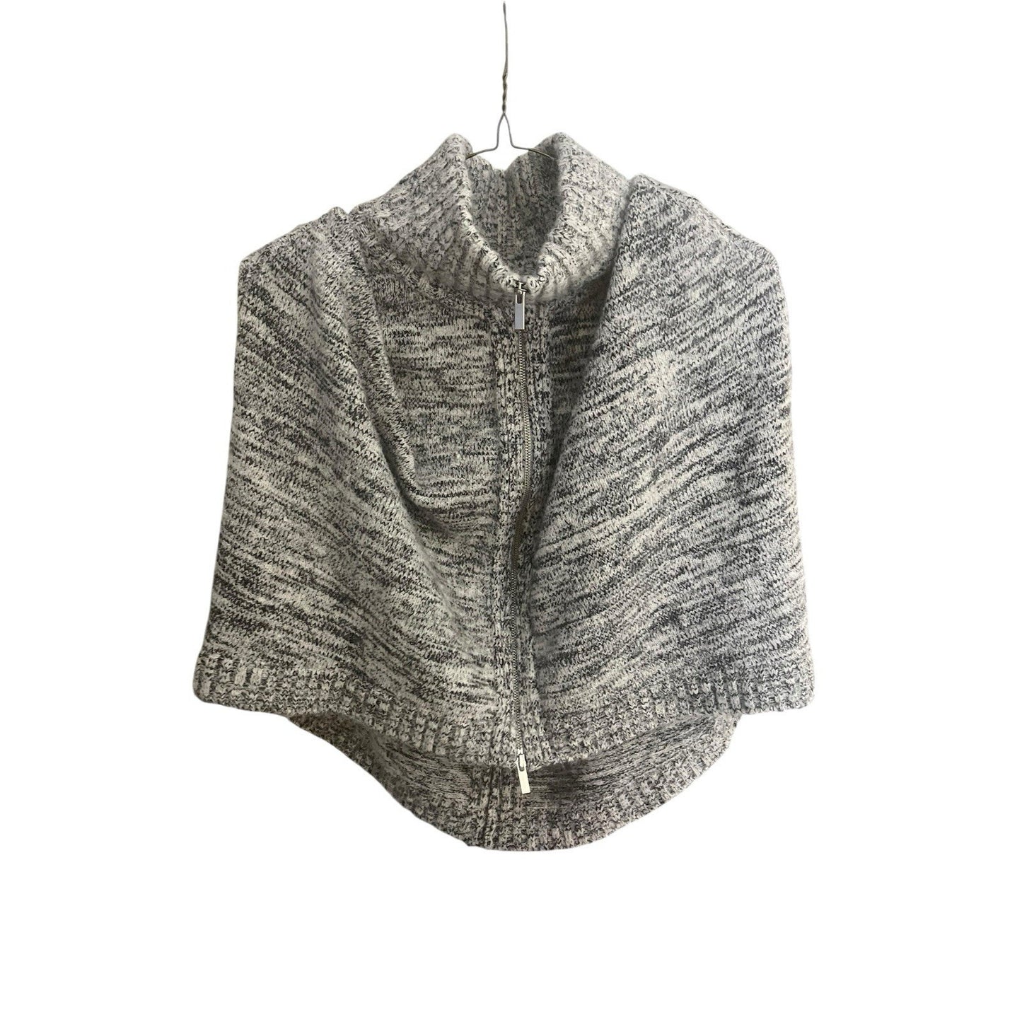Banana Republic women's L lava grey zip sweater capelet wool/alpaca blend