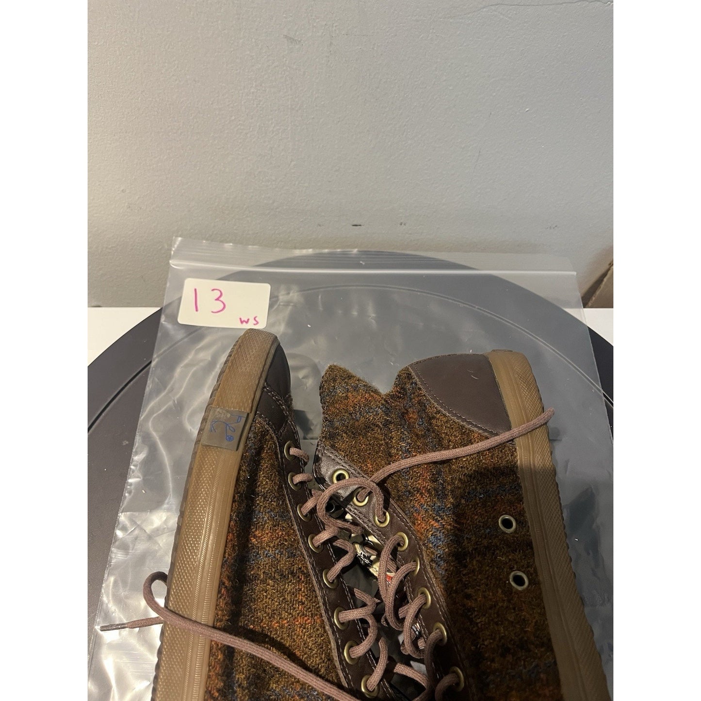 Paul Smith Women's 8K / US 10 leather harris tweed high-top sneaker