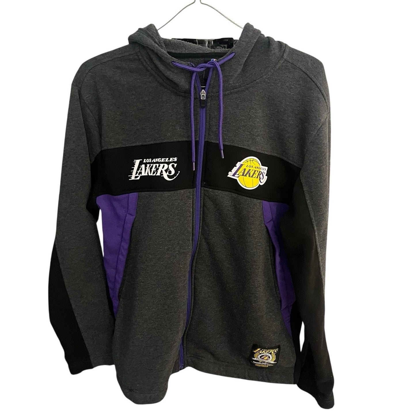 Unk Nba men's L Los Angeles Lakers full zip grey/purple hoodie