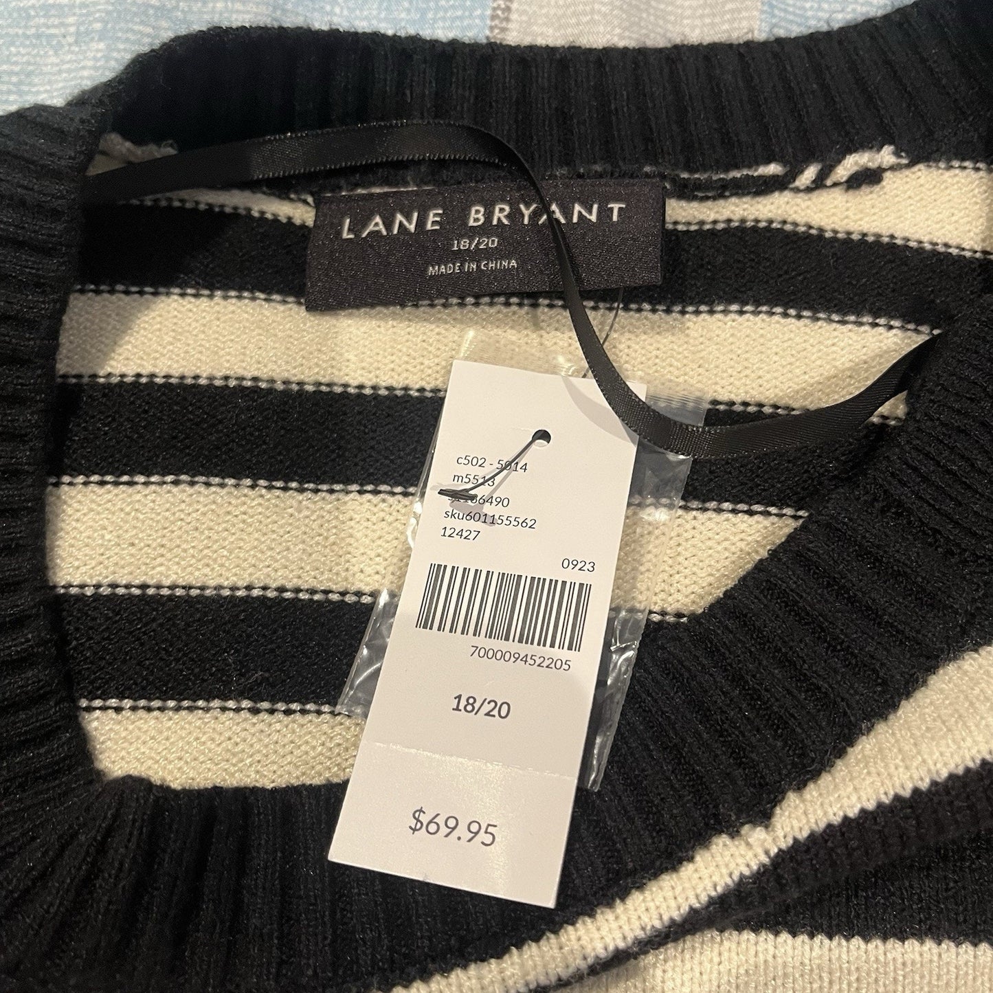 Lane Bryant women's 18/20 knit long sleeve striped sweater nwt