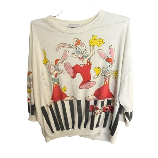 VTG Disney women's L / 42 1987 Rodger Rabbit long sleeve shirt made in USA