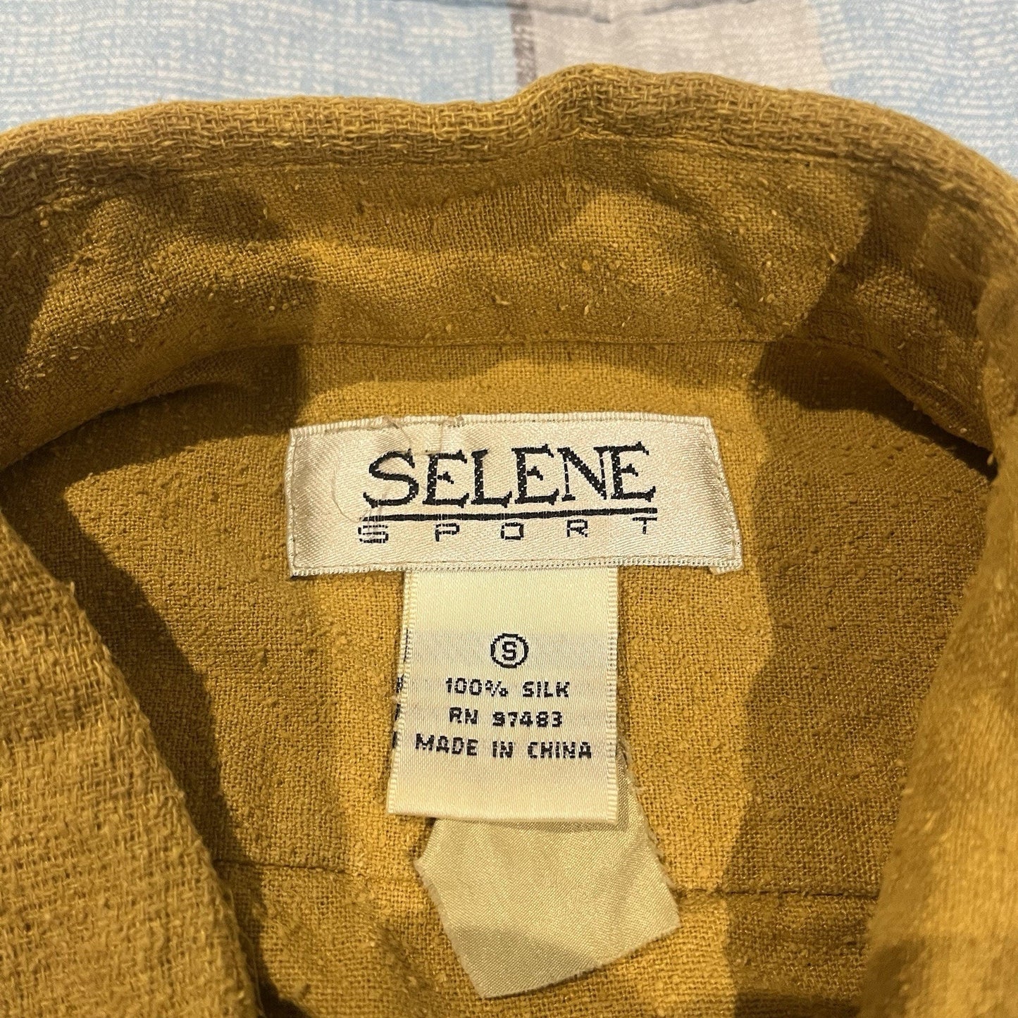 Selene men's S button up collard 100% silk shirt