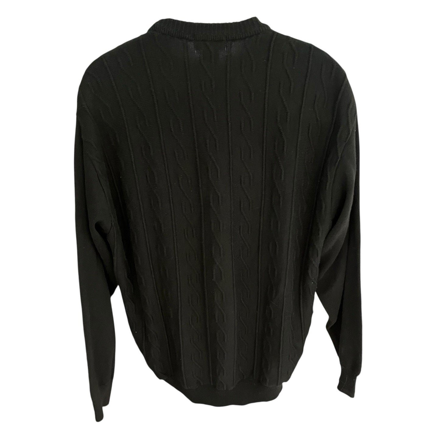 VTG Tosani Men's XL black/brown long sleeve crewneck knit sweater made in Canada