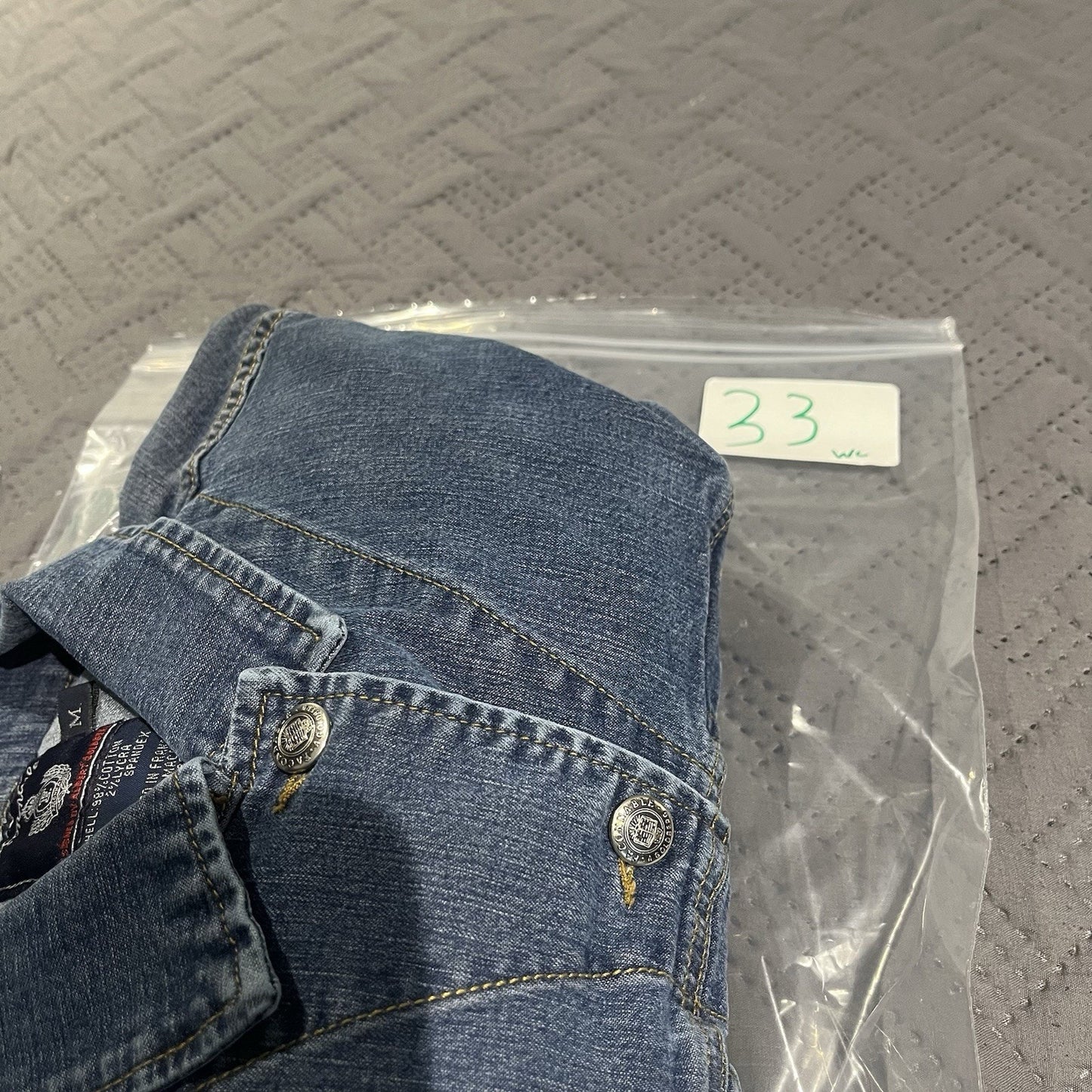 Faconnable Women's M Jacket Denim Blue Button Front
