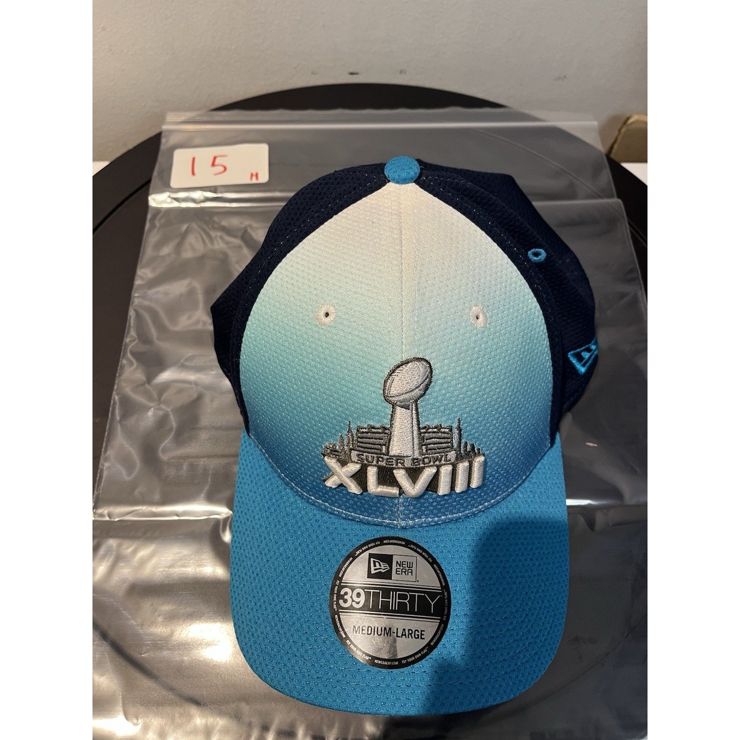 NWT NEW ERA 39 THIRTY Sz M/L XLVIII SUPER BOWL NYNJ stretch hat cap