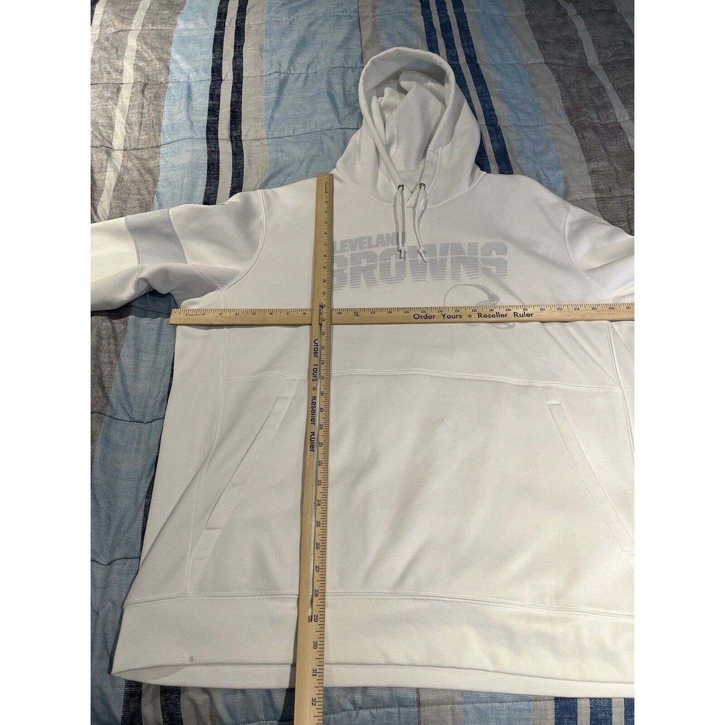 Nike dri fit nfl onfield mens 2XL Cleveland Browns white hoodie