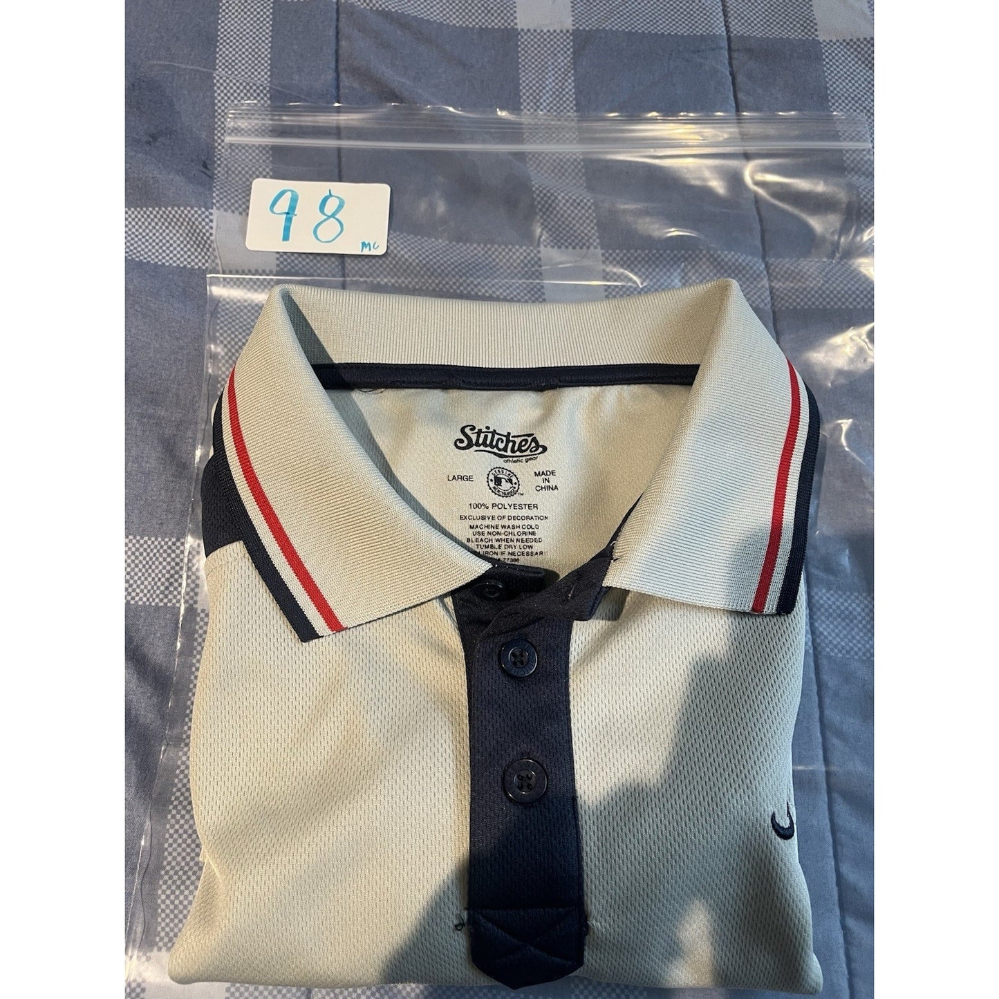 Stitches MLB Men's L Atlanta Braves embroidered performance polo shirt