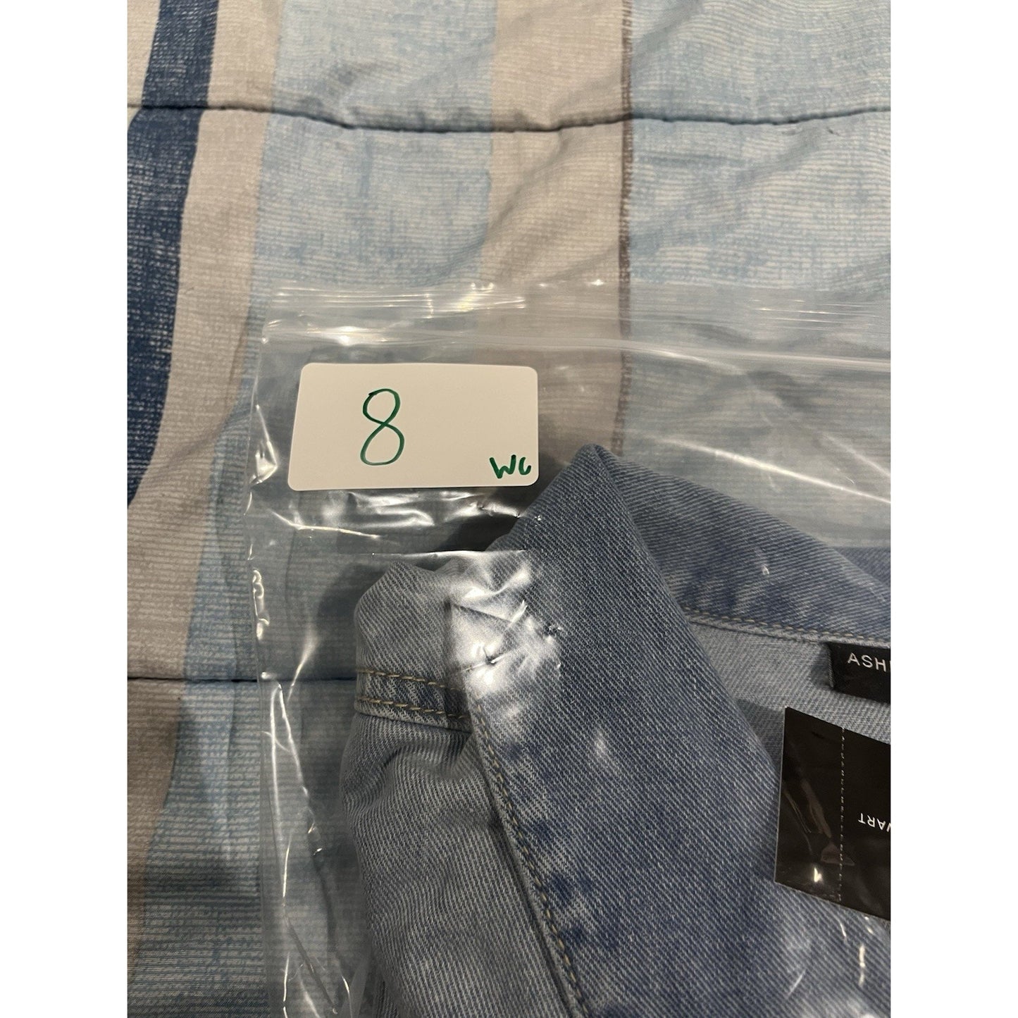Ashley Stewart Women's 18/20 button cropped denim long sleeve jacket NWT