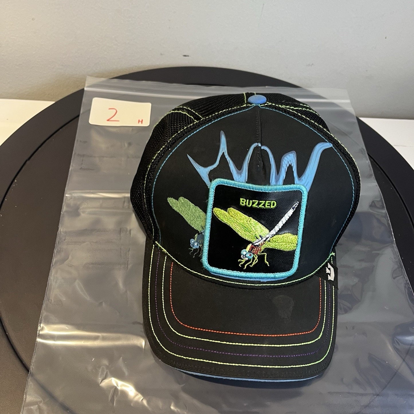 Goorin Bros The Farm Trucker hat “BUZZED” Drip Capsule, Black