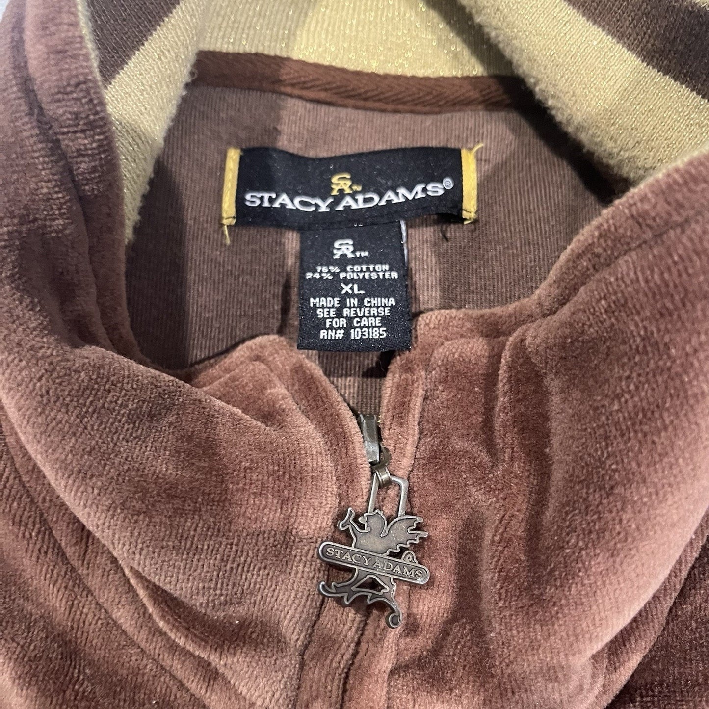 VTG Stacy Adams men's XL brown full zip fleece tracksuit