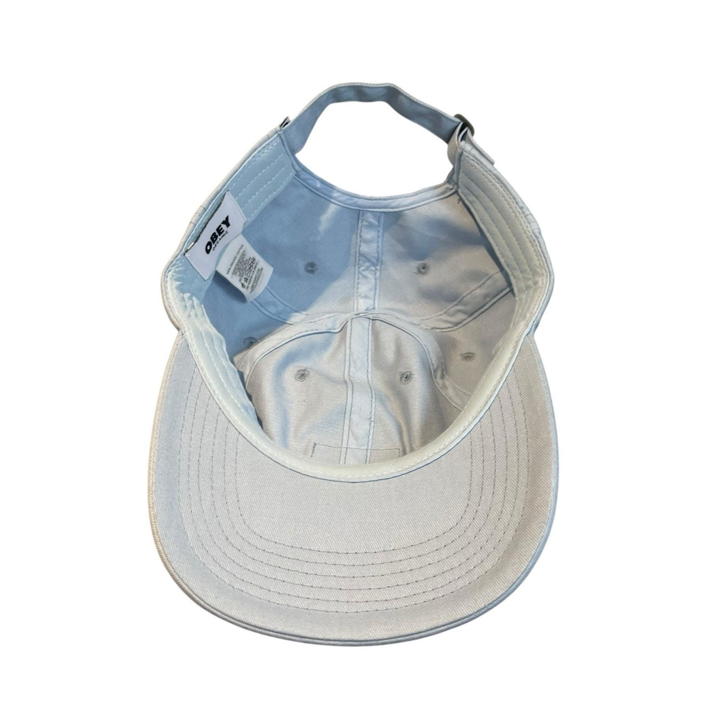 Obey Organic baby blue 6 panel strapback hat NWT