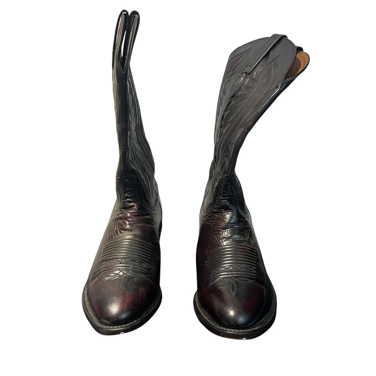 Lucchese 2000 Black Cherry Western T3012R4 Cowboy Boots Mens 10 2E