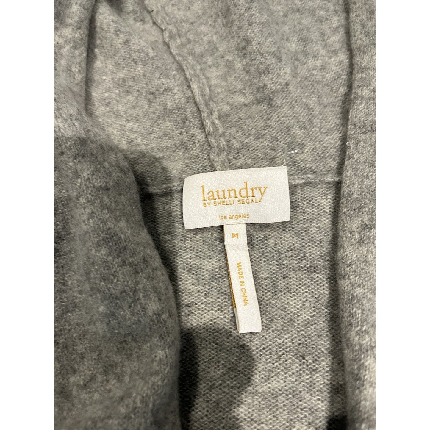Laundry by Shelli Segal Women's M 100% Cashmere Hooded Open Cardigan Sweater