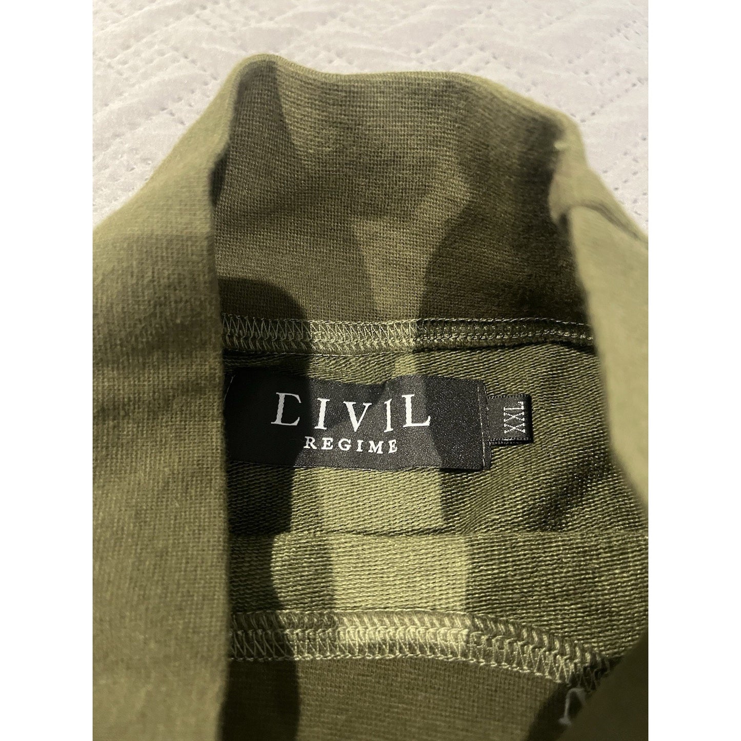 Civil Regime men's 2XL green high neck short sleeve shirt