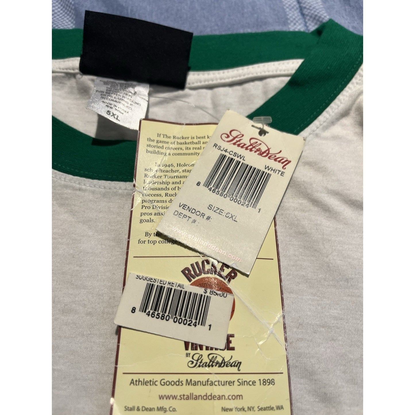 Rucker vintage by Stall & Dean Men 5XL embroidered Shamrocks long sleeve shirt