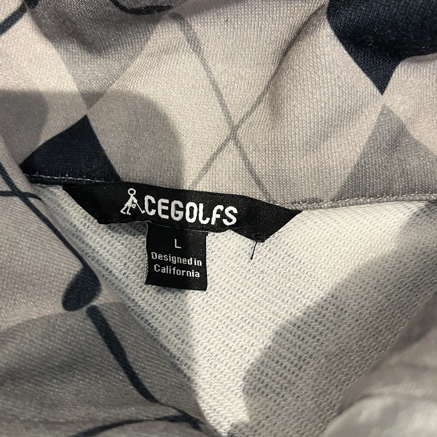 Cegolfs women's L side 1/4 zip argyle golf club all over print jacket