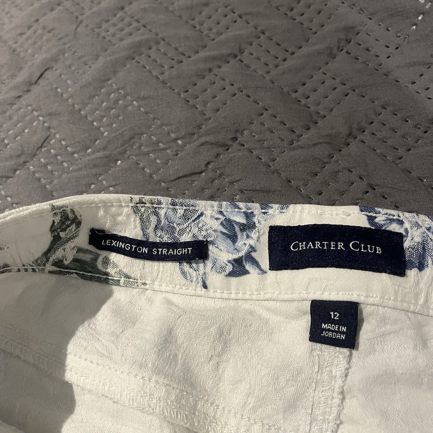 Charter Club Women's 12 denim Jeans Floral all over print Lexington Straight Leg