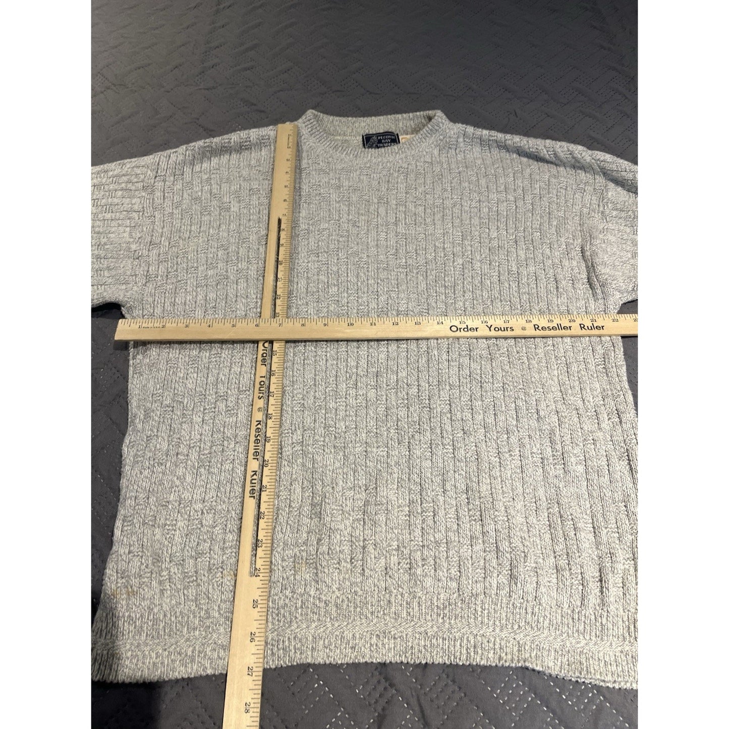 Vtg Peconic Bay Traders Men's M gray long sleeve Sweater made in USA