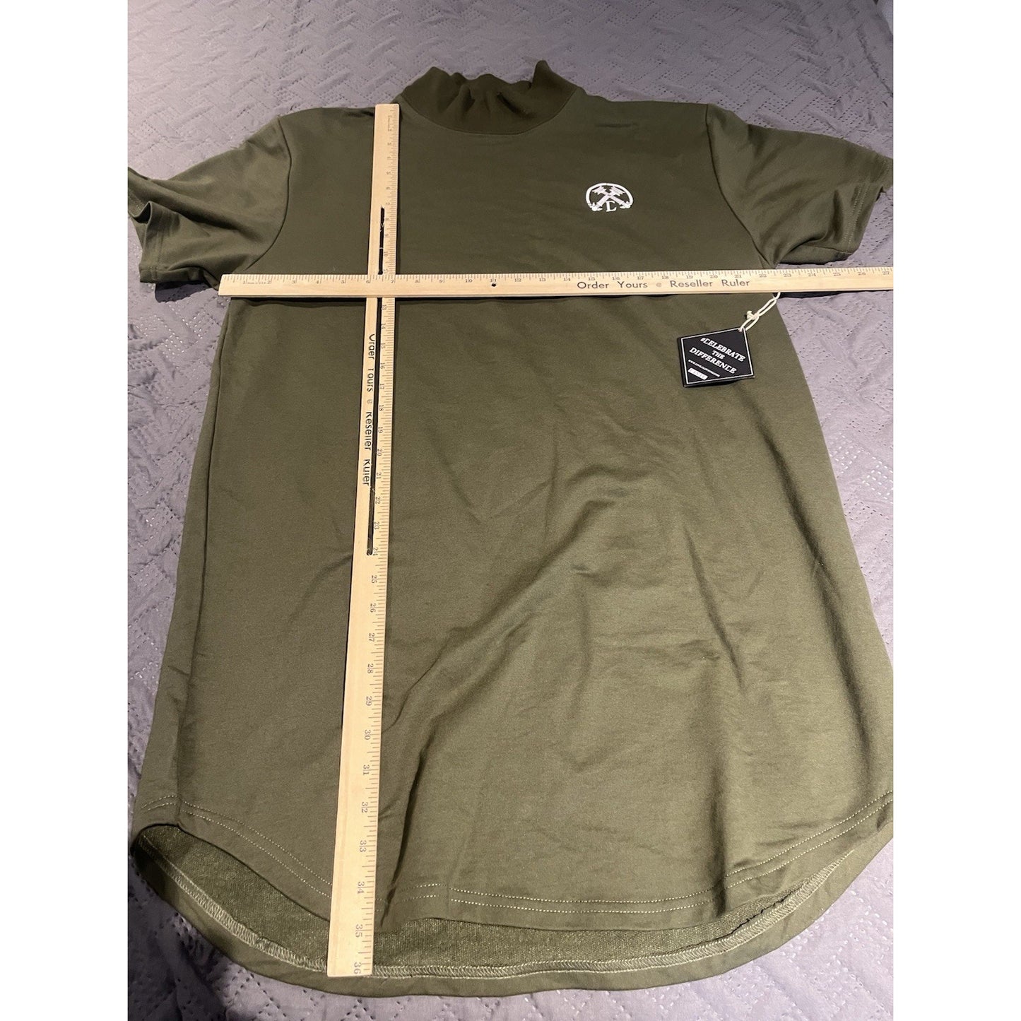 Civil Regime men's 2XL green high neck short sleeve shirt