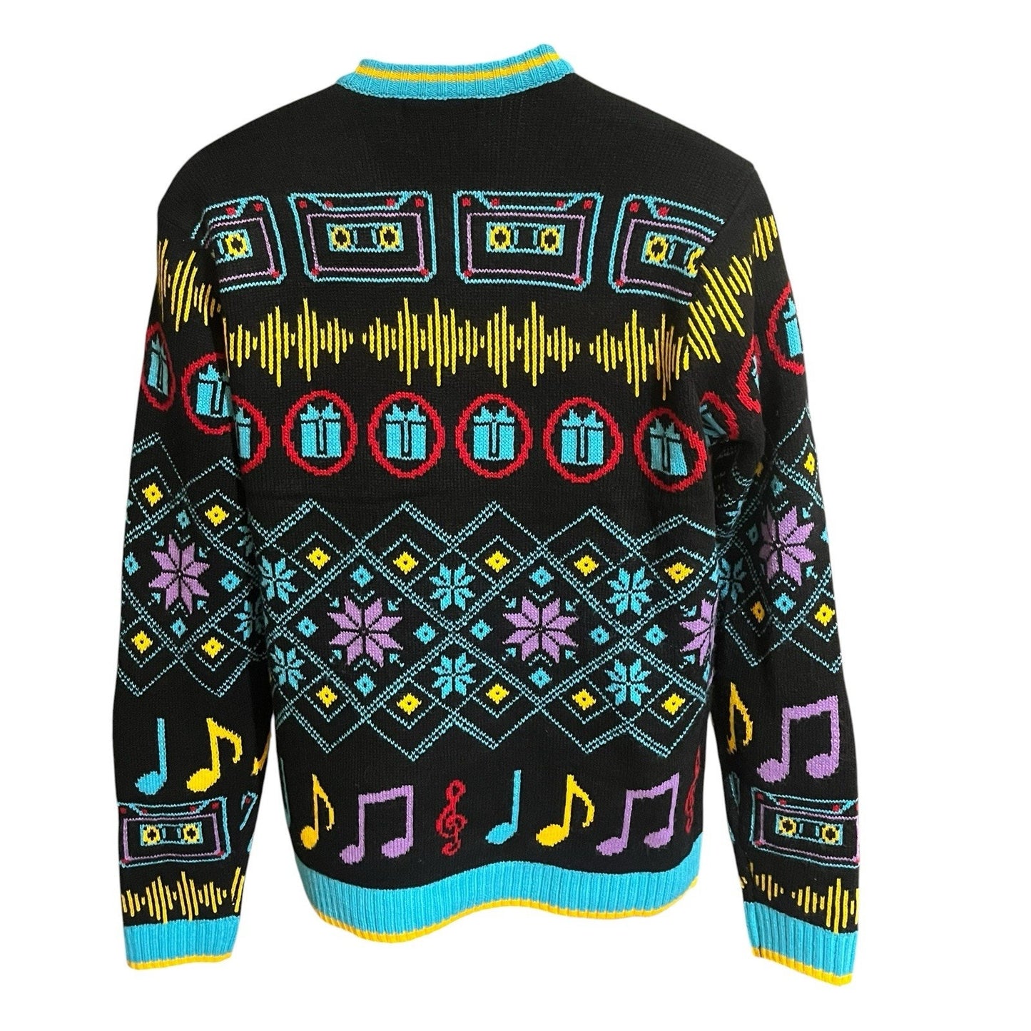 Blizzard Bay Men's L DJ Santa Clause Music Ugly Christmas Pullover Knit sweater