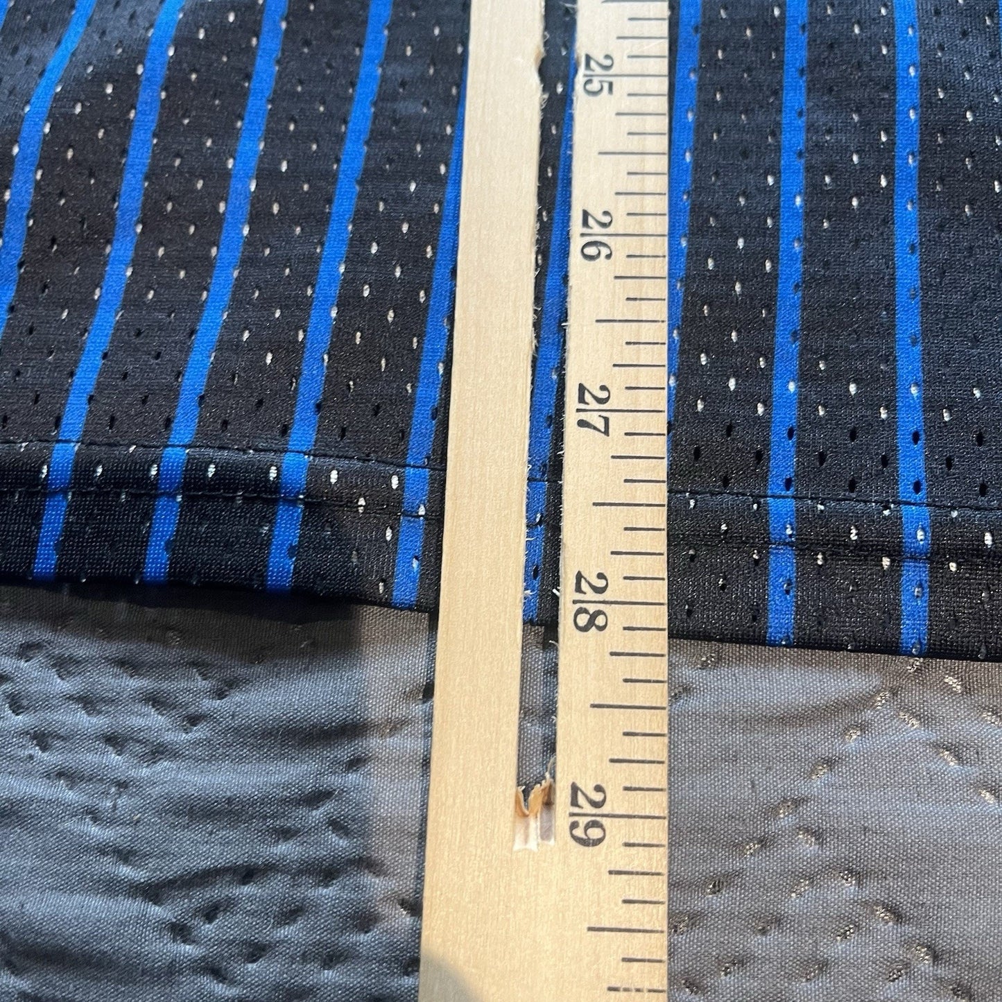LRG Lifted research group Men's L black/blue striped logo basketball #47 jersey