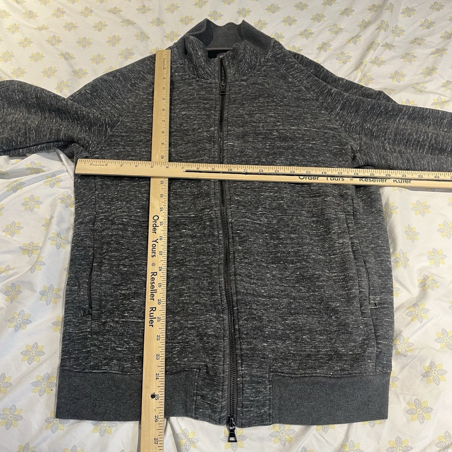 Vince Men's L full zip grey long sleeve sweatshirt