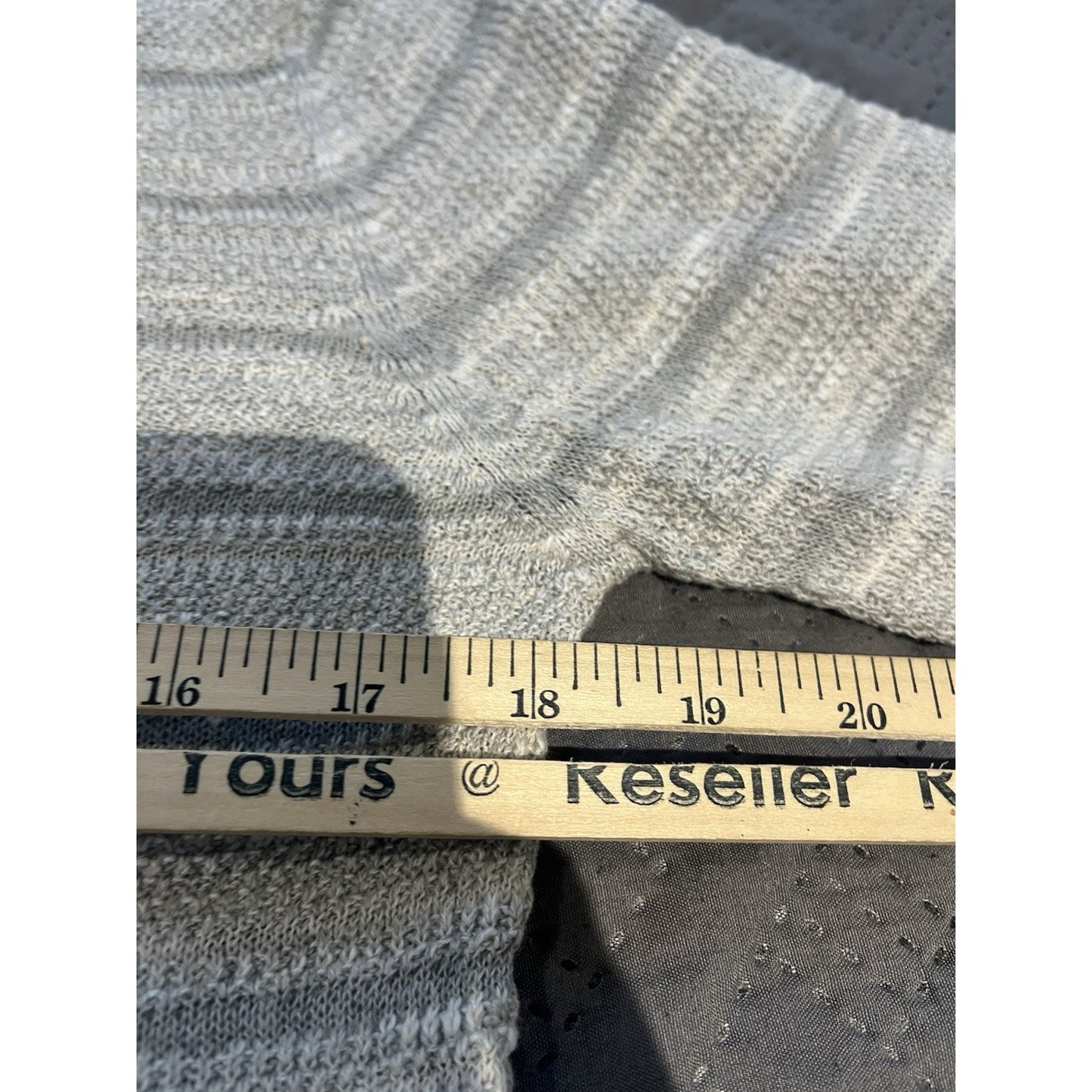 Billy Reid Men's S Textured Stripe Cotton Linen Sweater Gray Crewneck Slim Fit