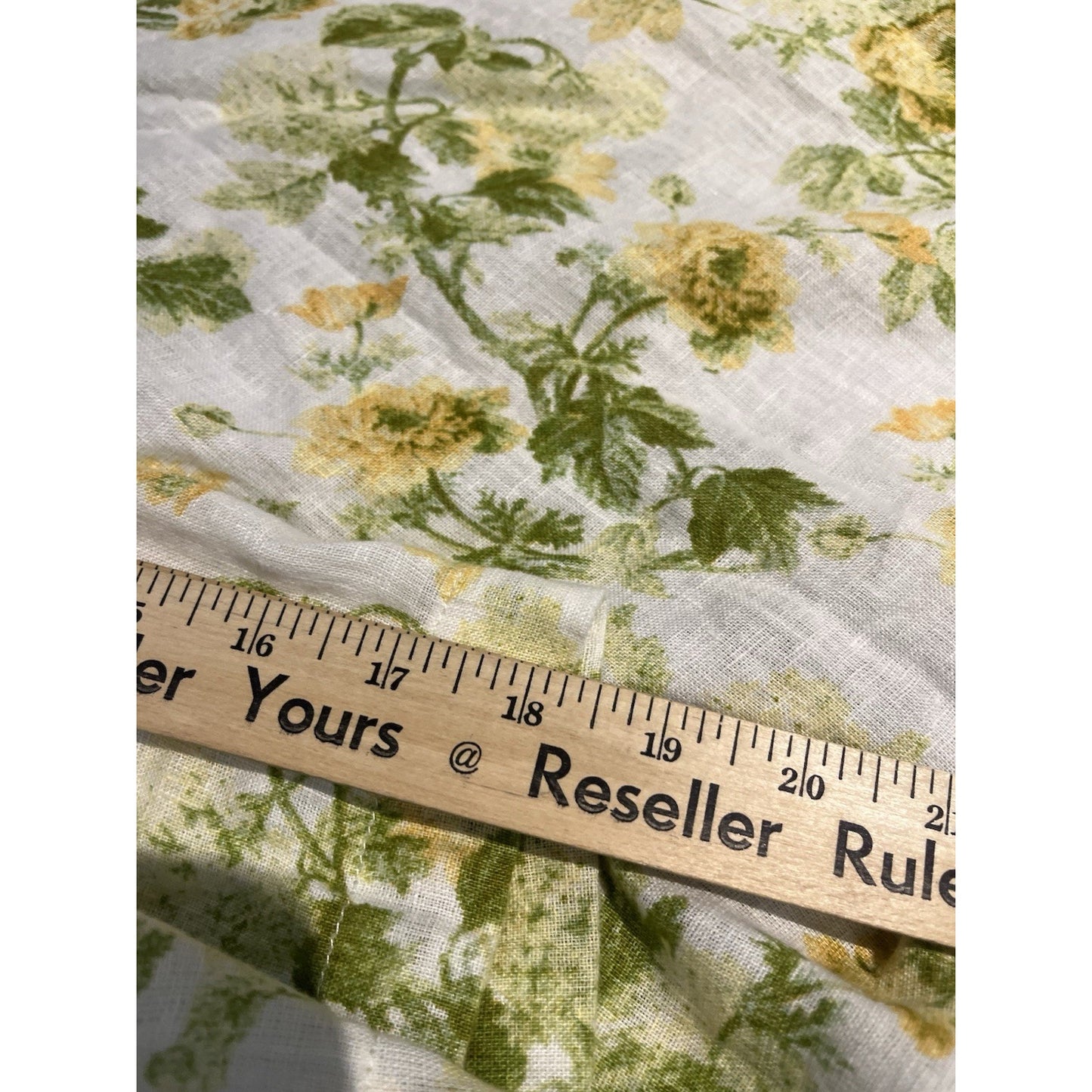 Laura Ashley Shirt 100% Linen Cream Green Yellow Floral Ties Side Hem Women’s 3X