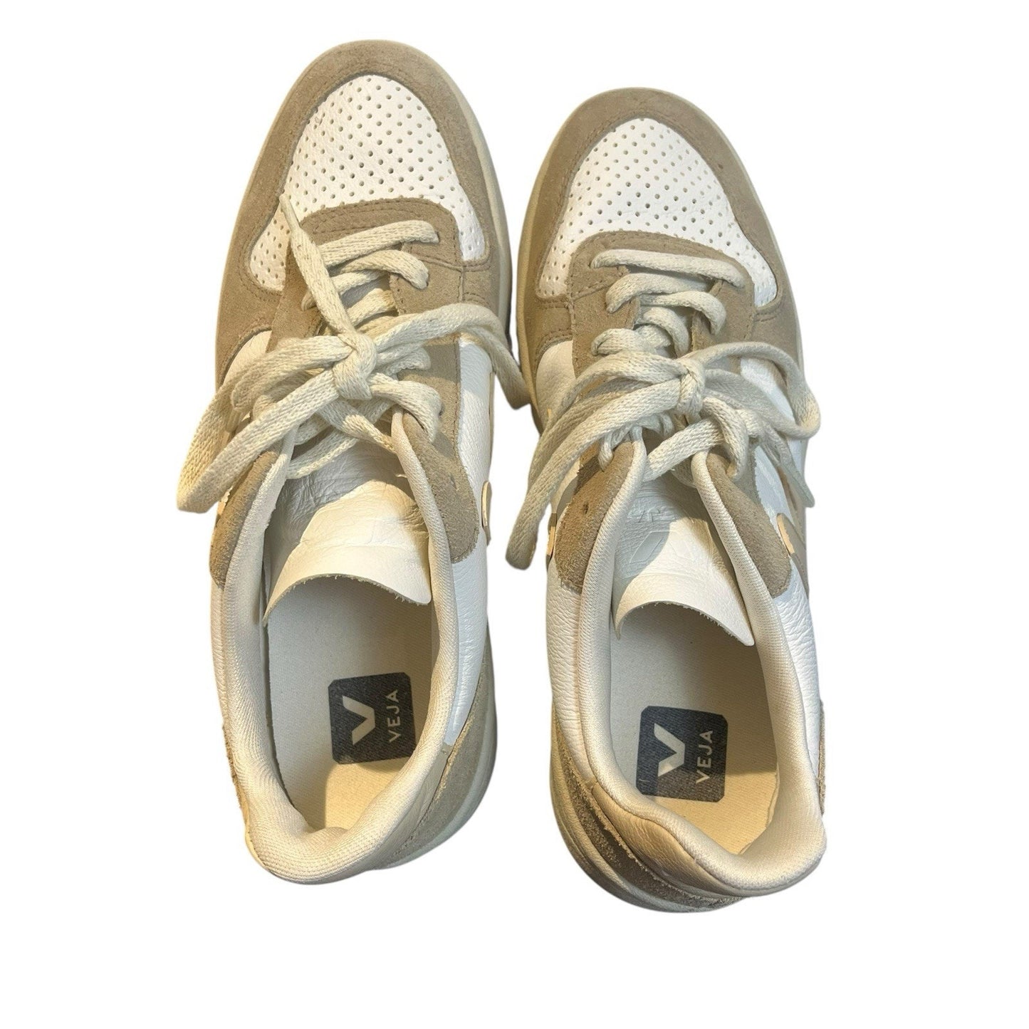 VEJA Men's 9 V-10 Sneaker leather Extra White/Natural/Sahara