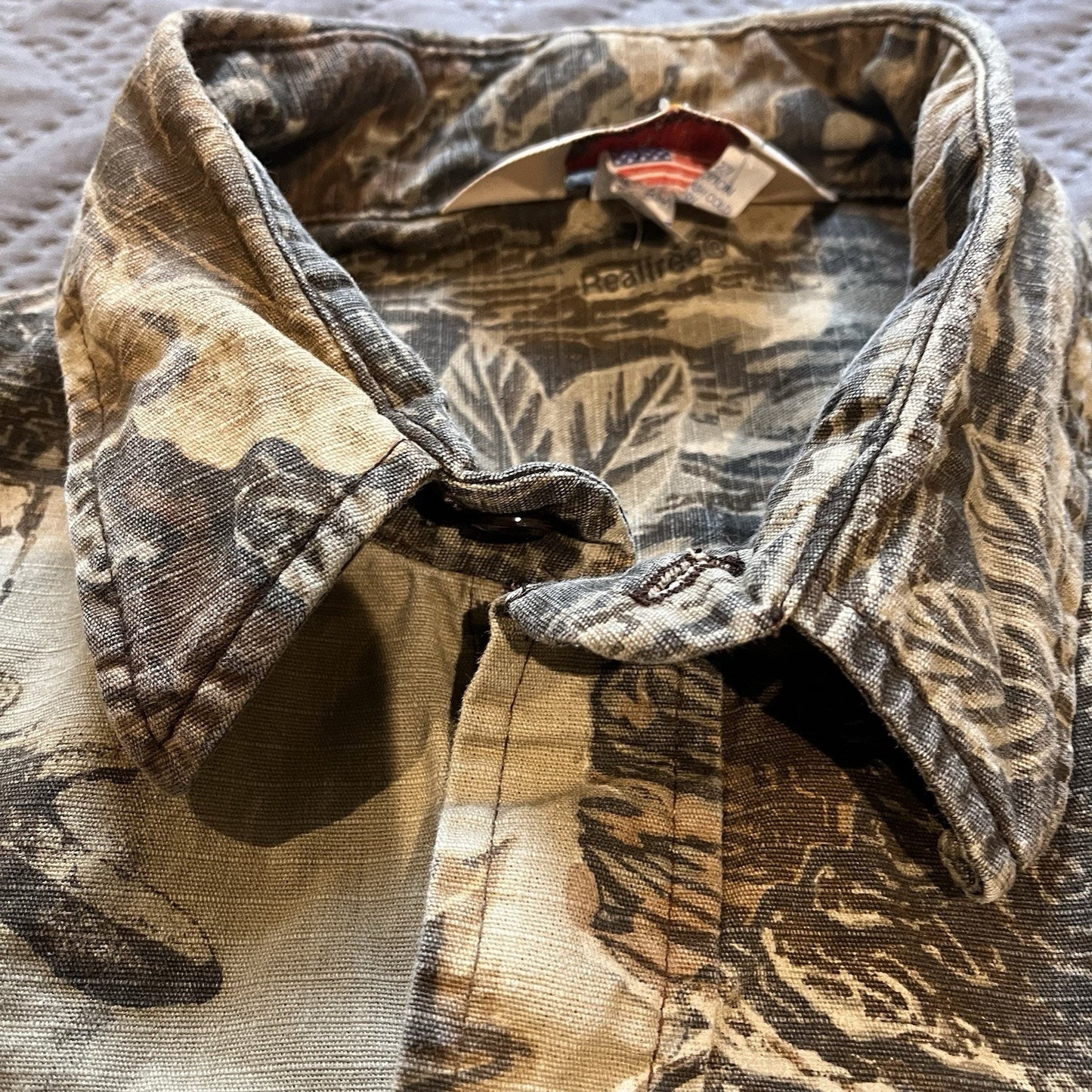 Vtg RedHead Men's XL realtree Camo pattern hunting hiking button up shirt USA