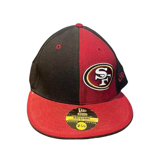 New Era original 59Fifty two-tone burgondy and black sz 7 7/8 fitted cap USA