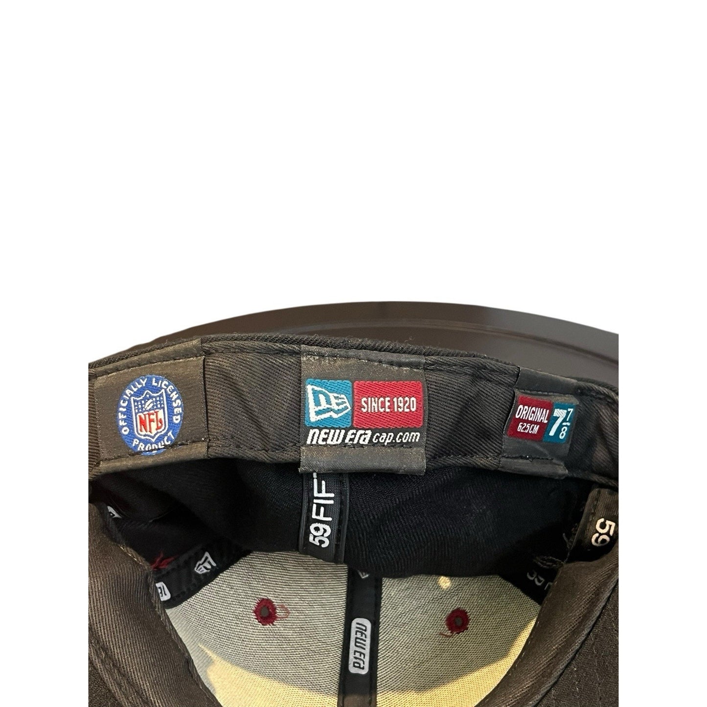 New Era original 59Fifty two-tone burgondy and black sz 7 7/8 fitted cap USA