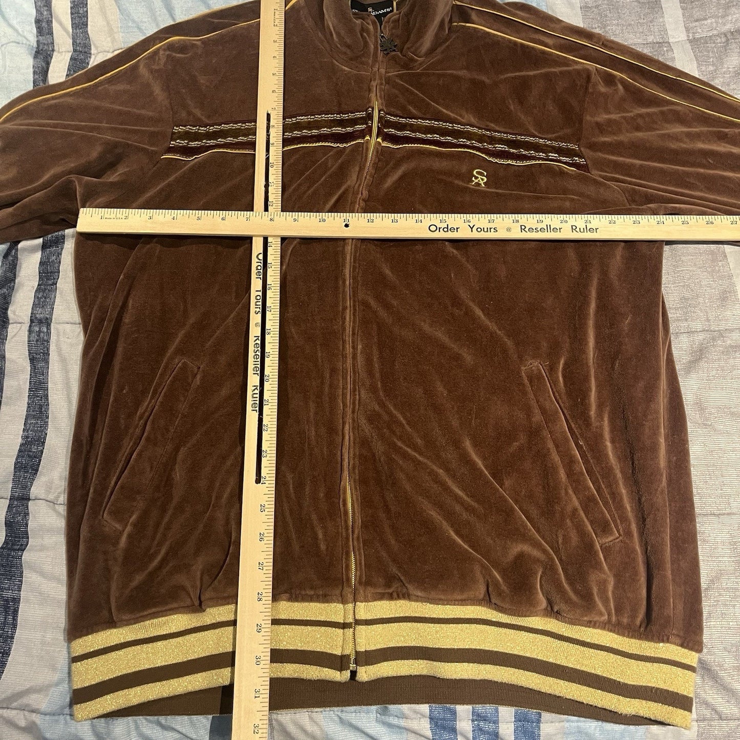 VTG Stacy Adams men's XL brown full zip fleece tracksuit