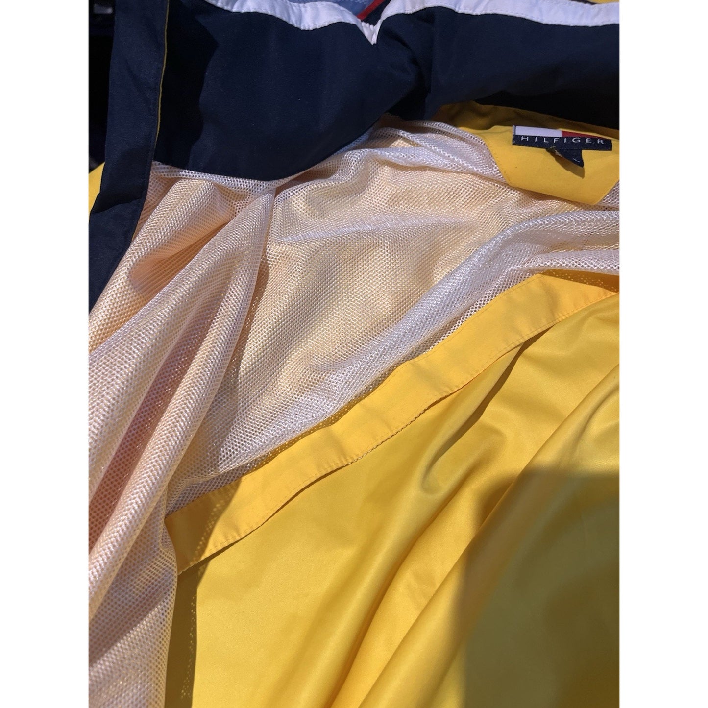 Vtg Tommy Hilfiger Men's L full zip hooded winbreaker rain jacket